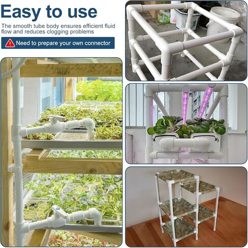 15 حزمة من أنابيب SCH40 PVC مقاس 3/4 بوصة × 17 بوصة، بطول 1.41 قدم، أنابيب سباكة بيضاء من PVC للمياه، والمشروعات اليدوية، وإطارات الحدائق، والدفيئة، والحديقة والاستخدام الصناعي - مقطوعة مسبقًا مع القفازات المتضمنة in Kuwait