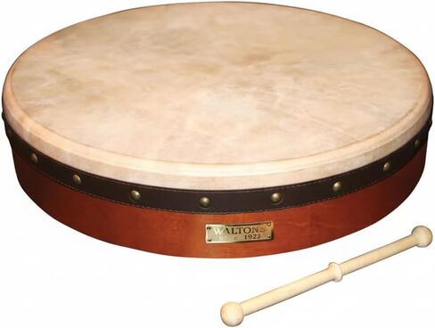 Waltons Bodhrán 18 "(Chase) - أداة الأيرلندية المصنوعة يدويًا - نغمة واضحة وموسيقية - مضرب الخشب الصلب مدرج ث/شراء in Kuwait