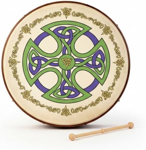 Waltons Bodhrán 18 "(Chase) - أداة الأيرلندية المصنوعة يدويًا - نغمة واضحة وموسيقية - مضرب الخشب الصلب مدرج ث/شراء in Kuwait