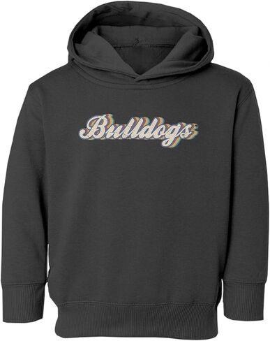 سويت شيرت بقلنسوة للأطفال من Retro Bulldogs Script Vintage Team Graphic للأطفال الصغار in Saudi Arabia