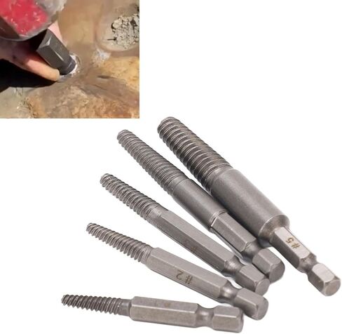 PREMIUM SCREW EXTRACTOR SET 5PC CARBON STEEL SCREW KIT WITH HEX SHANK FOR BROKEN STRIPPED STUCK SCREWS IN AUTOMOTIVE HOME REPAIRS DIY PROJECTS in Saudi Arabia