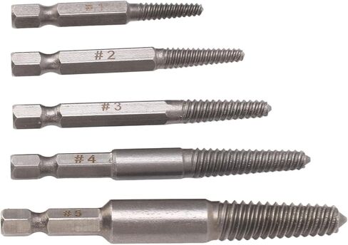 PREMIUM SCREW EXTRACTOR SET 5PC CARBON STEEL SCREW KIT WITH HEX SHANK FOR BROKEN STRIPPED STUCK SCREWS IN AUTOMOTIVE HOME REPAIRS DIY PROJECTS in Saudi Arabia