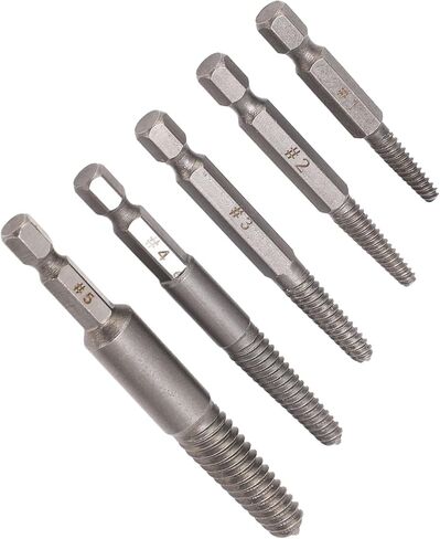 PREMIUM SCREW EXTRACTOR SET 5PC CARBON STEEL SCREW KIT WITH HEX SHANK FOR BROKEN STRIPPED STUCK SCREWS IN AUTOMOTIVE HOME REPAIRS DIY PROJECTS in Saudi Arabia