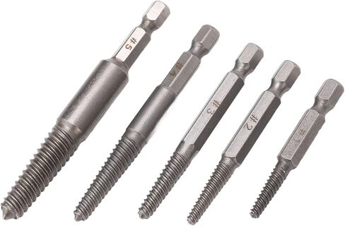 PREMIUM SCREW EXTRACTOR SET 5PC CARBON STEEL SCREW KIT WITH HEX SHANK FOR BROKEN STRIPPED STUCK SCREWS IN AUTOMOTIVE HOME REPAIRS DIY PROJECTS in Saudi Arabia
