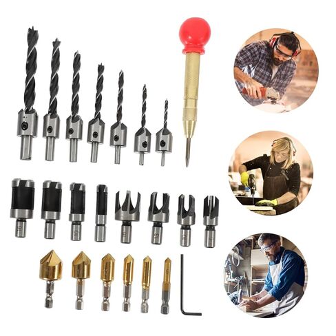 DECHOUS 1Set Countersink Drill Bit Wood Plug Cutter for Home Renovation DIY Projects Woodworking Tools for Accurate Openings Compact Convenient Design in Saudi Arabia
