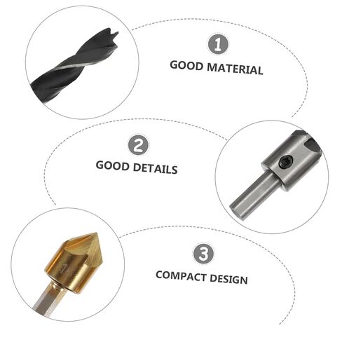 DECHOUS 1Set Countersink Drill Bit Wood Plug Cutter for Home Renovation DIY Projects Woodworking Tools for Accurate Openings Compact Convenient Design in Saudi Arabia