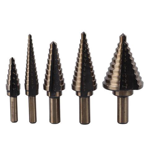 5 Pcs Set Step Drill Bit 3/16 to 1‑3/8 Inch Carbide Drill Cone Bits for Wood Metal Plastic in Saudi Arabia