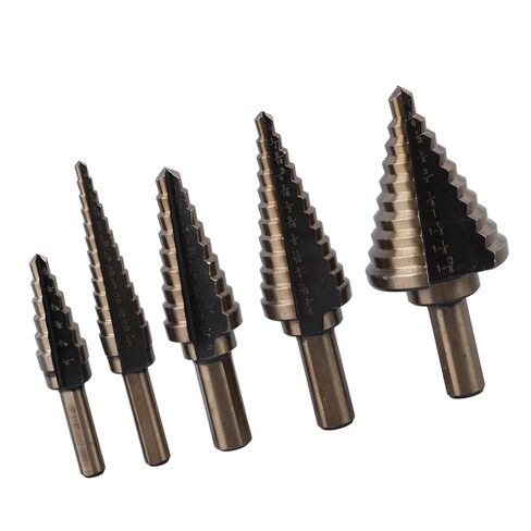 5 Pcs Set Step Drill Bit 3/16 to 1‑3/8 Inch Carbide Drill Cone Bits for Wood Metal Plastic in Saudi Arabia