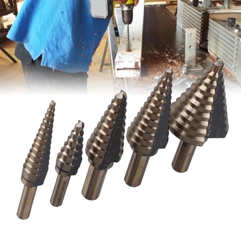 5 Pcs Set Step Drill Bit 3/16 to 1‑3/8 Inch Carbide Drill Cone Bits for Wood Metal Plastic in Saudi Arabia