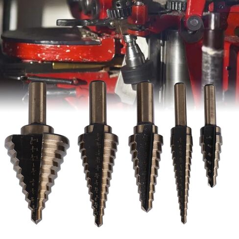 5 Pcs Set Step Drill Bit 3/16 to 1‑3/8 Inch Carbide Drill Cone Bits for Wood Metal Plastic in Saudi Arabia