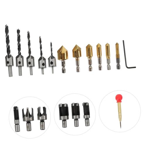 Luxshiny 1Set Woodworking Drilling Tool Countersink Drill Bits Wood Plug Cutter for Construction for DIY Projects Renovation in Kuwait