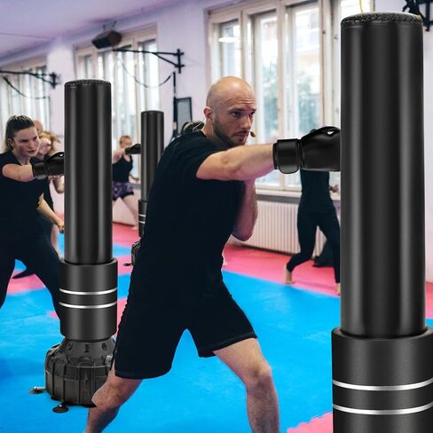 GYMAX Punching Bag, 71" Freestanding Boxing Bag with Gloves, Removable Protective Cover, Fillable Base with Suction Cups, Heavy Bag Stand for Adults, Teens for MMA Muay Thai Fitness in Saudi Arabia