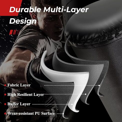 GYMAX Punching Bag, 71" Freestanding Boxing Bag with Gloves, Removable Protective Cover, Fillable Base with Suction Cups, Heavy Bag Stand for Adults, Teens for MMA Muay Thai Fitness in Saudi Arabia