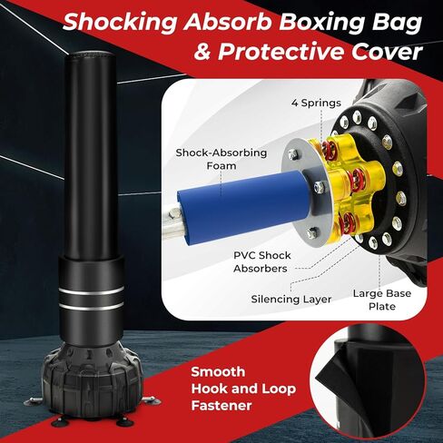 GYMAX Punching Bag, 71" Freestanding Boxing Bag with Gloves, Removable Protective Cover, Fillable Base with Suction Cups, Heavy Bag Stand for Adults, Teens for MMA Muay Thai Fitness in Saudi Arabia