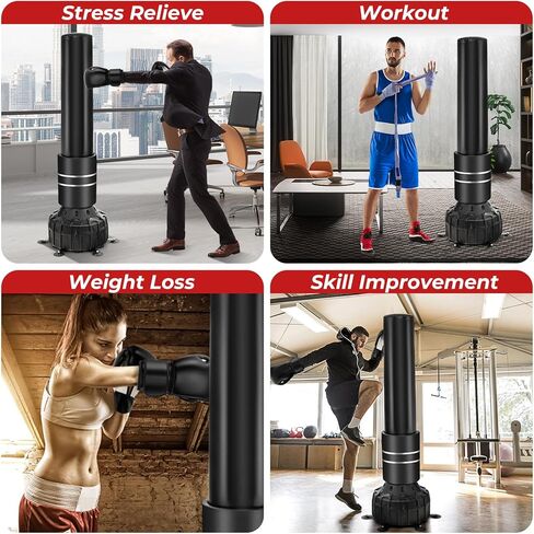 GYMAX Punching Bag, 71" Freestanding Boxing Bag with Gloves, Removable Protective Cover, Fillable Base with Suction Cups, Heavy Bag Stand for Adults, Teens for MMA Muay Thai Fitness in Saudi Arabia
