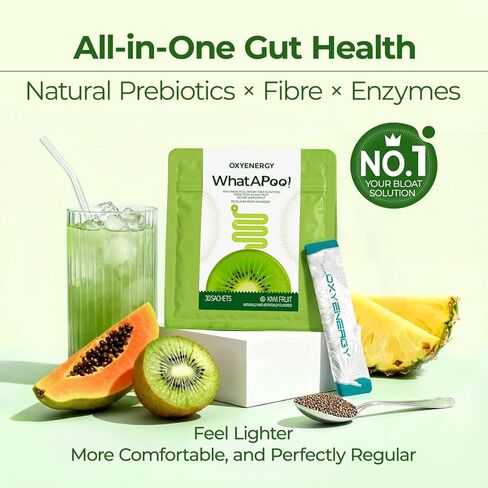 مسحوق قشر السيليوم العضوي من أوكسي إنرجي، مكمل مسحوق ألياف فاكهة الكيوي الطبيعية من أجل صحة الأمعاء القابلة للذوبان وتخفيف الانتفاخ وصحة الجهاز الهضمي، نباتي، خالي من الغلوتين، غير معدل وراثيًا، 30 عبوة in Kuwait