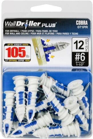 #6 مثبتات WallDriller Plus - مع براغي، 12 قطعة in Saudi Arabia