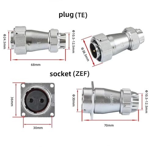 WY28 Industrial Wire Connector TE+ZEF 2 3 4 9 10 12 15 19 Core Sensor &Socket 2Pin(10Pin,5Sets) in Kuwait