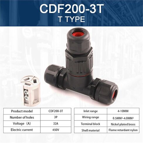 IP68 I/T Shape Waterproof Connector 2/3/5 Pin Wire Quick Screw Connect Push-in Terminals Electric Junction Box in Kuwait