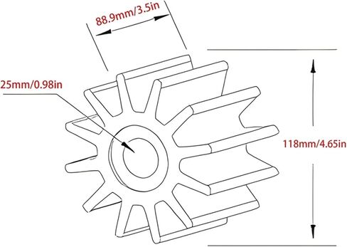 1pcs 18786-0001 Impeller for Engine Water Pump for 7E3022 9Y5427 CEF 500153 23502086 Accessorie in Kuwait