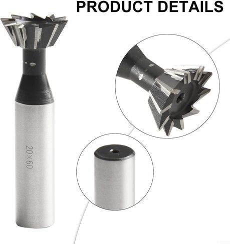 Dovetail Milling Cutter 60 Degree 6 Flutes HSS 20mm Blade for Stainless Steel Carbon Steel Cast Iron Alloy Steel Die Steel Non Ferrous Metal with High Hardness Wear Resistance and Long Service Life in Kuwait