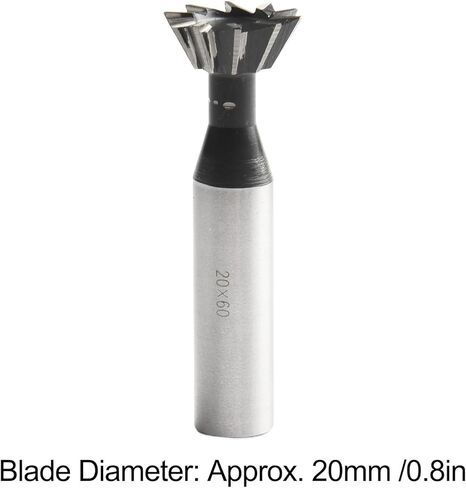 Dovetail Milling Cutter 60 Degree 6 Flutes HSS 20mm Blade for Stainless Steel Carbon Steel Cast Iron Alloy Steel Die Steel Non Ferrous Metal with High Hardness Wear Resistance and Long Service Life in Kuwait