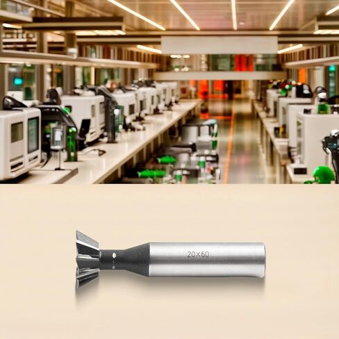 Dovetail Milling Cutter 60 Degree 6 Flutes HSS 20mm Blade for Stainless Steel Carbon Steel Cast Iron Alloy Steel Die Steel Non Ferrous Metal with High Hardness Wear Resistance and Long Service Life in Kuwait