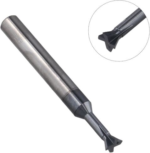 60-Degree Steel Dovetail Milling Cutter 6 mm Shank CNC Metalworking End Mill for Slotting Cast Iron Carbon Steel Alloy Steel Grooving Bit for Industrial Manufacturing in Kuwait