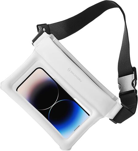 Sinjimoru Clear Waterproof Fanny Pack Dry Bag, Adjustable Strap Floating Crossbody Waist Belt Bag for Swimming Paddling Snorkeling, Lockable Travel Beach Bag. Sinjimoru Waterproof Cross Bag White in Kuwait