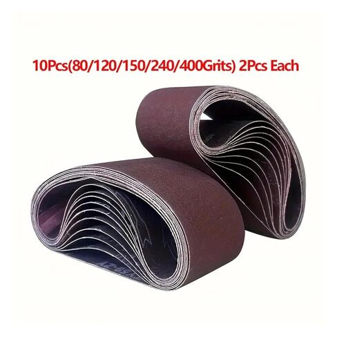 10pcs 10X610mm Sanding Belts 80/120/150/240/400 Grit Belt Sander Sandpaper For Belt Sander Polishing Machine Abrasive Tools(10Pcs(80-400Grits)) in Saudi Arabia