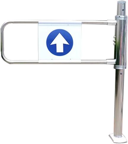 بوابة تأرجح أوتوماتيكية واسعة من الفولاذ المقاوم للصدأ، باب يدوي، بوابة أمان معدنية متينة لمحلات السوبر ماركت والمستودعات - باب أمان للإغلاق التلقائي (فضي، 60 × 103 سم) - إعادة in Kuwait