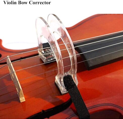 Alomejor Violin Bow Corrector Violin Bow Collimator Guilding Tool with Adjustable Strap for Beginner Training Practice(1/8 1/4) in Kuwait