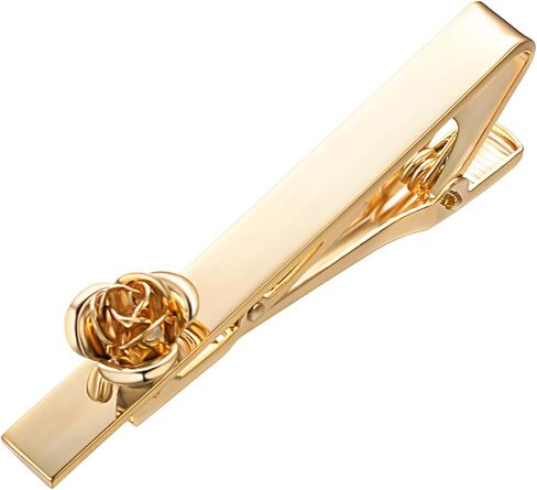 Pearl Rose Tie Clip Cufflinks Set for Men Gold Silver Gun-black Cufflinks and Tie Clip Groom Wedding Business Jewelry in Kuwait