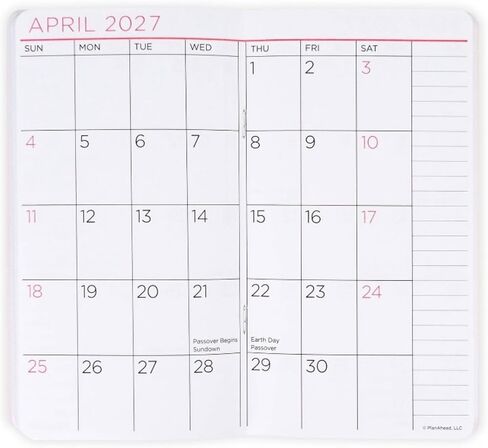 شاهدها أكبر لمدة عامين من مخطط الجيب الشهري في يناير 2025 - ديسمبر 2026 6.75 "× 3.75" وقلم الفلورسنت التوأم Suheyla (قد يختلف لون الغلاف) in Kuwait