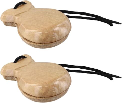 2 Pairs Spanish Castanets Wood Hand Percussion for Adults Beginners Dance Practice for Performance Wooden(Wooden) in Saudi Arabia