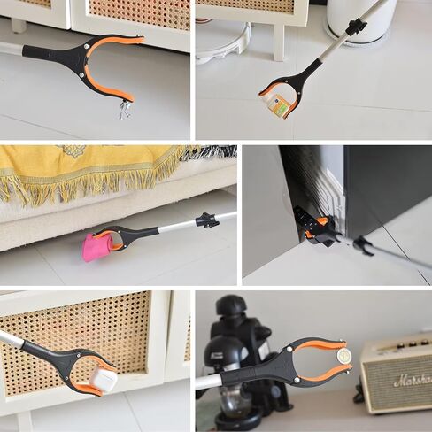 43" Extra Long Grabber Tool, Foldable Grabbers for Elderly Grab It Reaching Tool with Rotating Jaw +Magnets, 4" Wide Claw Opening Reacher Grabber Pickup Tool, Grabber Reacher Tool Heavy Duty in Saudi Arabia