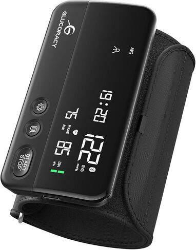 Glucoracy Upper Arm Blood Pressure Monitor, Rechargeable Blood Pressure Machine, Blood Pressure Monitors for Home Use, Portable One-Piece Design, Adjustable Wide Range Arm 10.6"-16.5", Large Display in Kuwait