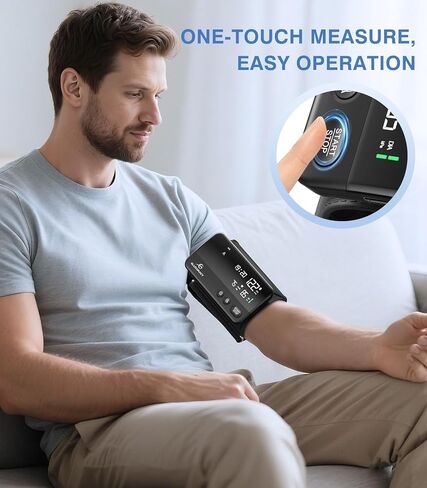Glucoracy Upper Arm Blood Pressure Monitor, Rechargeable Blood Pressure Machine, Blood Pressure Monitors for Home Use, Portable One-Piece Design, Adjustable Wide Range Arm 10.6"-16.5", Large Display in Kuwait