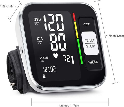 جهاز قياس ضغط الدم الرقمي للذراع العلوي للاستخدام المنزلي مع شاشة بإضاءة خلفية مقاس 8.7 بوصة - 15.7 بوصة مع حقيبة تخزين in Kuwait