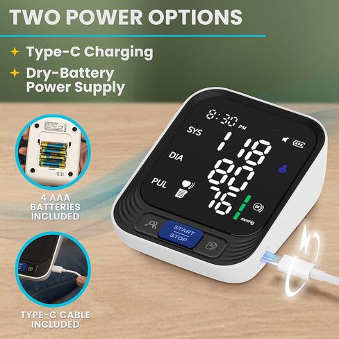 Blood Pressure Monitor - Automatic Blood Pressure Machine for Home Use - Large Color Screen and Large Adjustable Cuff for Reliable Readings in Saudi Arabia