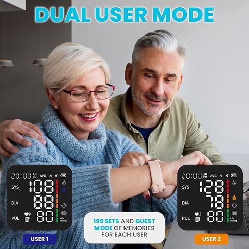 Blood Pressure Monitor - Automatic Blood Pressure Machine for Home Use - Large Color Screen and Large Adjustable Cuff for Reliable Readings in Saudi Arabia