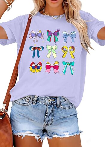 Magic Kingdom Shirts for Women Bow Shirt Coquette Aesthetic Tshirt Princess Tee Oversized Holiday Vacation Tops in Saudi Arabia