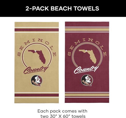 NORTHWEST Florida State Seminoles NCAA Homebreak Beach Towel 2 Pack 30 x 60 Inches in Saudi Arabia