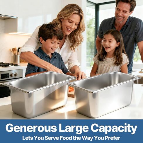 10 عبوات من مقالي الفنادق، مقالي طاولة بخار عميقة مقاس 1/3 مقاس 6 بوصة، مقلاة بخار من الفولاذ المقاوم للصدأ مضادة للمربى، مقلاة بخار معدنية قابلة للتكديس من أجل تقديم الطعام في الفنادق وحفلات البوفيه (12.8 × 6.9 بوصة) in Kuwait