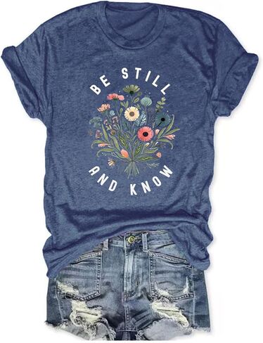 Christian Be Still and Know Shirts for Women Summer Casual T Shirts in Kuwait
