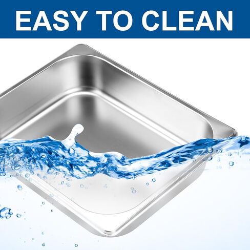 6 Pack Steam Table Hotel Pans, 1/2 Size 2.5 Inch Deep Commercial Stainless Steel Half Size Pan Set for Food, Food Catering Tray Catering Pan for Hotel, Buffet, Restaurant and Party Supplies in Kuwait