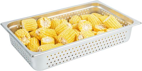 Restaurantware Steam Table Pan 6 Pack of Full Size Stainless Steel Perforated Hotel Pan Anti-Jam 4 Inch Deep Silver Commercial Kitchen Pan 24 Gauge in Saudi Arabia