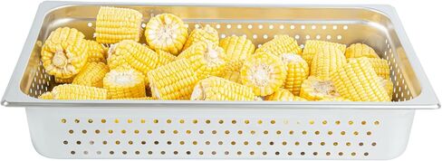 Restaurantware Steam Table Pan 6 Pack of Full Size Stainless Steel Perforated Hotel Pan Anti-Jam 4 Inch Deep Silver Commercial Kitchen Pan 24 Gauge in Saudi Arabia