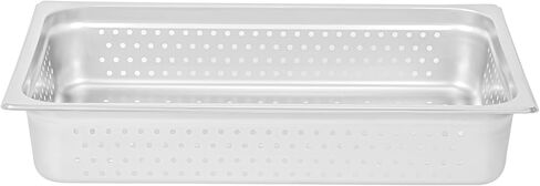 Restaurantware Steam Table Pan 6 Pack of Full Size Stainless Steel Perforated Hotel Pan Anti-Jam 4 Inch Deep Silver Commercial Kitchen Pan 24 Gauge in Saudi Arabia