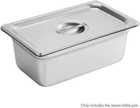 New Star Foodservice 1/4 Size Stainless Steel Steam Table Pan, 10.5 x 6.4 x 4.0 Inches, 18/8 Stainless Steel, 24 Gauge, NSF Certified (Set of 6) in Saudi Arabia
